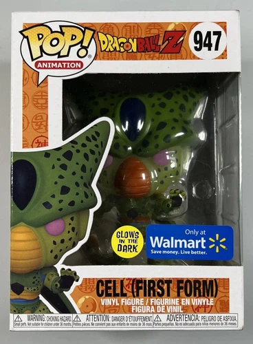 Funko Pop Dragon Ball Z CELL (FIRST FORM) #947 Exclusive Glow in the Dark Rare
