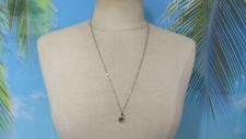 Silver Tone Chain Necklace with a Snowman Carrying Holly Berries Pendant 24"