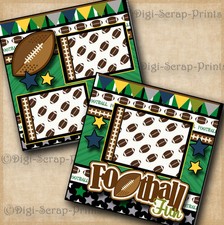 FOOTBALL  BOY SPORTS 2 premade scrapbook pages paper LAYOUT  DIGISCRAP A0570