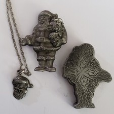 Torino Pewter Santa Shaped Jewelry Set