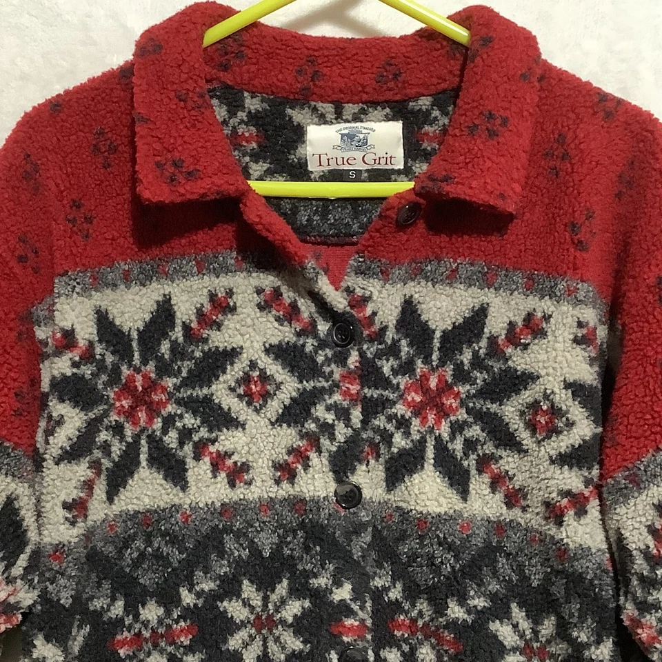 VTG True Grit Big Mesa Berber Snowflake Acrylic Blend Cardigan USA Made SZ S - Image 2 of 4