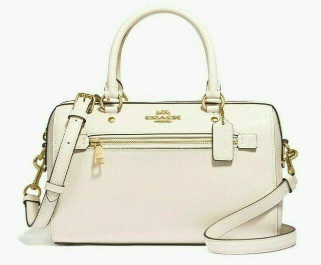 NWT COACH Crossgrain Leather Rowan Satchel Handbag CHALK F79946  