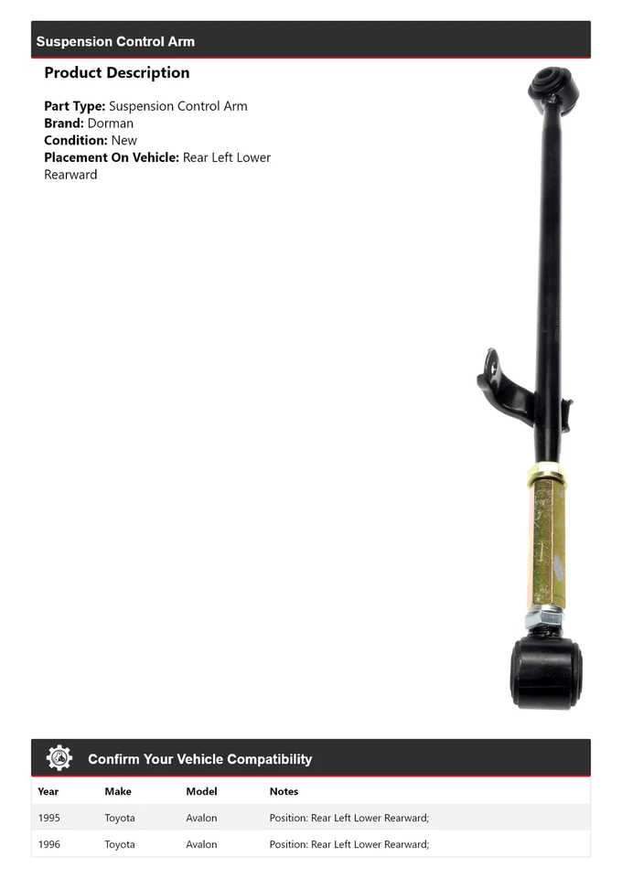 Brazo de control trasero izquierdo inferior trasero para Toyota Avalon Dorman 1995-1996 Foto 2 de 4