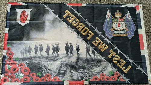 36th Ulster Division Lest We forget Flag 3X5FT - Picture 3 of 5