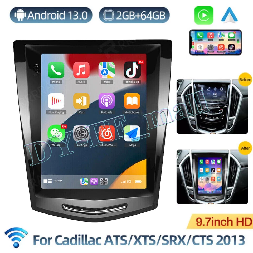 9.7" For Cadillac ATS/ATSL/XTS/SRX/CTS 64GB Android 13 Car Stereo Radio GPS NAVI - Image 2 of 4