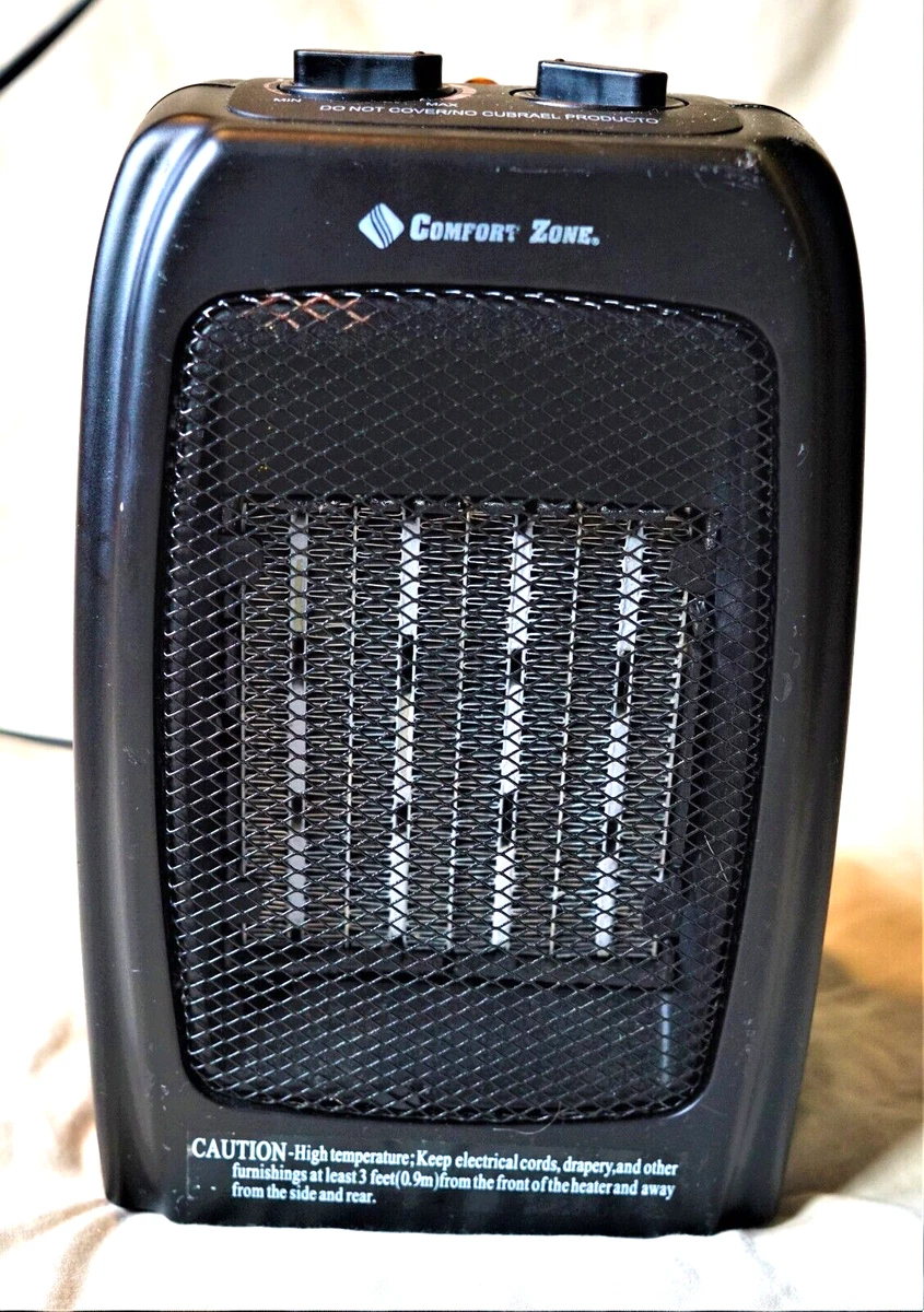 Comfort Zone CZ442 1500W Ceramic Electric Portable Heater 2 heat settings  Black | eBay
