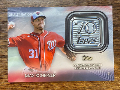 2021 Topps Update Max Scherzer 70th Anniversary Commemorative Logo Patch T70P-MS