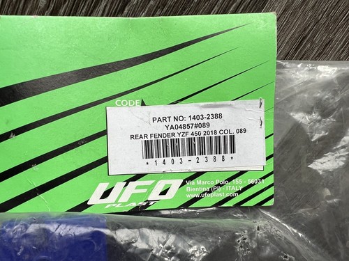 2019-2022 Yamaha YZ450F & YZ250F Motocross MX Rear Fender by UFO YA04857089 - Picture 12 of 12