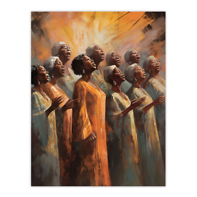 African Country Gospel Choir Music Artwork Wall Art Poster Print Picture