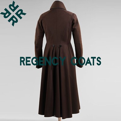 New Napoleonic Era Wool Greatcoat, Dark Brown 19th Century