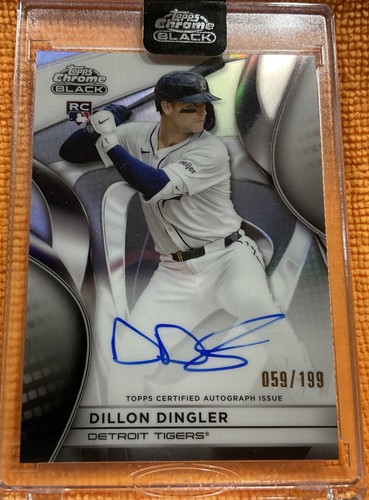 2025 Topps Chrome Black Dillon Dingler #CBA-DD Refractor 59/199 RC Autograph - Picture 3 of 6