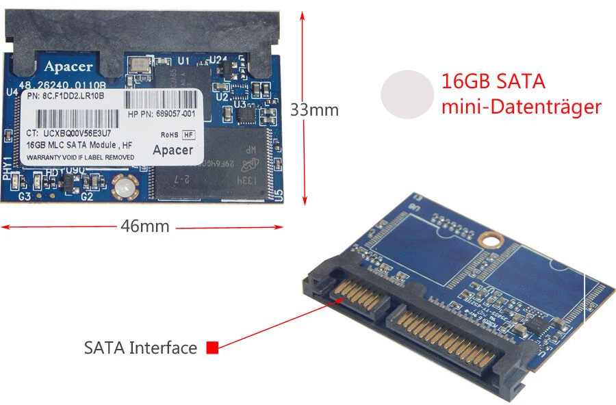 16GB IDE 44-PIN IDE SSD 2.5" 6.35cm 1.8" 4.6cm SHOCKPROOF HARD DRIVE SSD+AD - Image 4 of 4