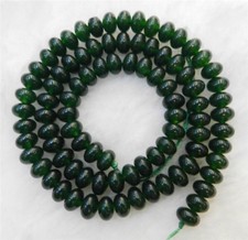 Natural 4x6mm Dark Green Jade Abacus Gemstone Rondelle Loose Beads 15'' Strand