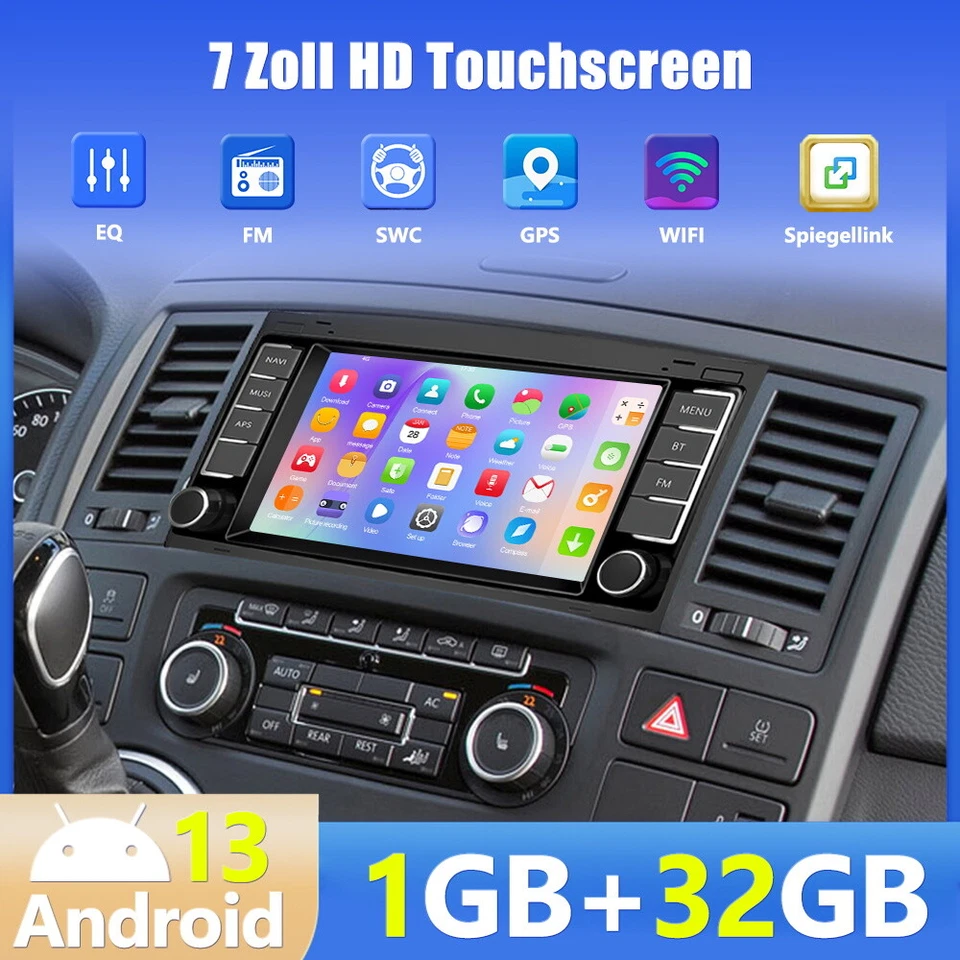 Android 15 Autoradio GPS Navi Für VW T5 Multivan Transporter RDS BT FM WiFi 32GB - Bild 1 von 4