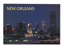 New Orleans Louisiana At Night Postcard Unposted