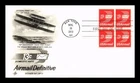 US COVER AIR MAIL 13C DEFINITIVE FIRST DAY ISSUE BLOCK ARTCRAFT