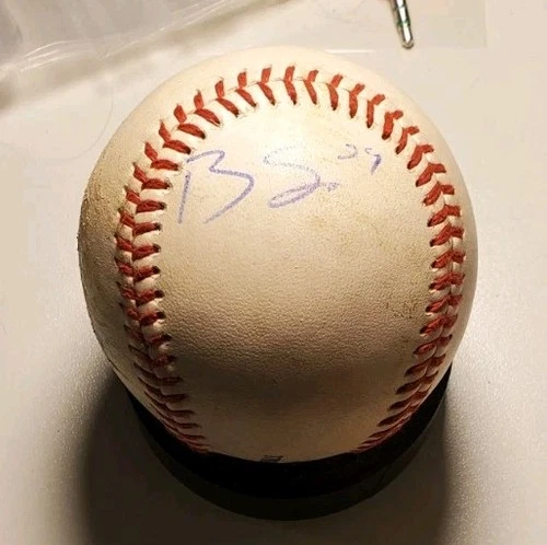 Autographed Baseball game used BRETT SULLIVAN Colorado Rockies