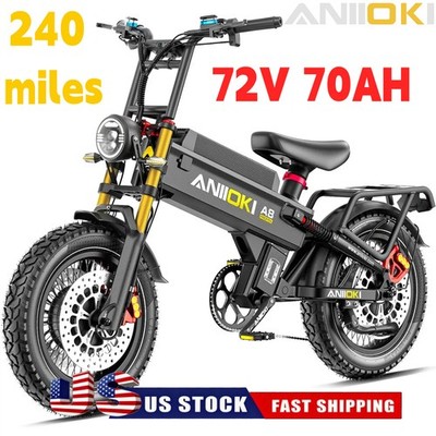 A8 GT E-Bike 20'' Peak 6000W Rear Motor 72V 70Ah Electric Bike for adults 50MPH