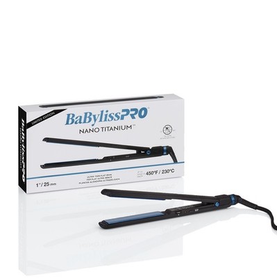 BaBylissPRO Nano Titanium Black & Blue 1'' Ultra-Thin Flat Iron #BNTMB4072TUC