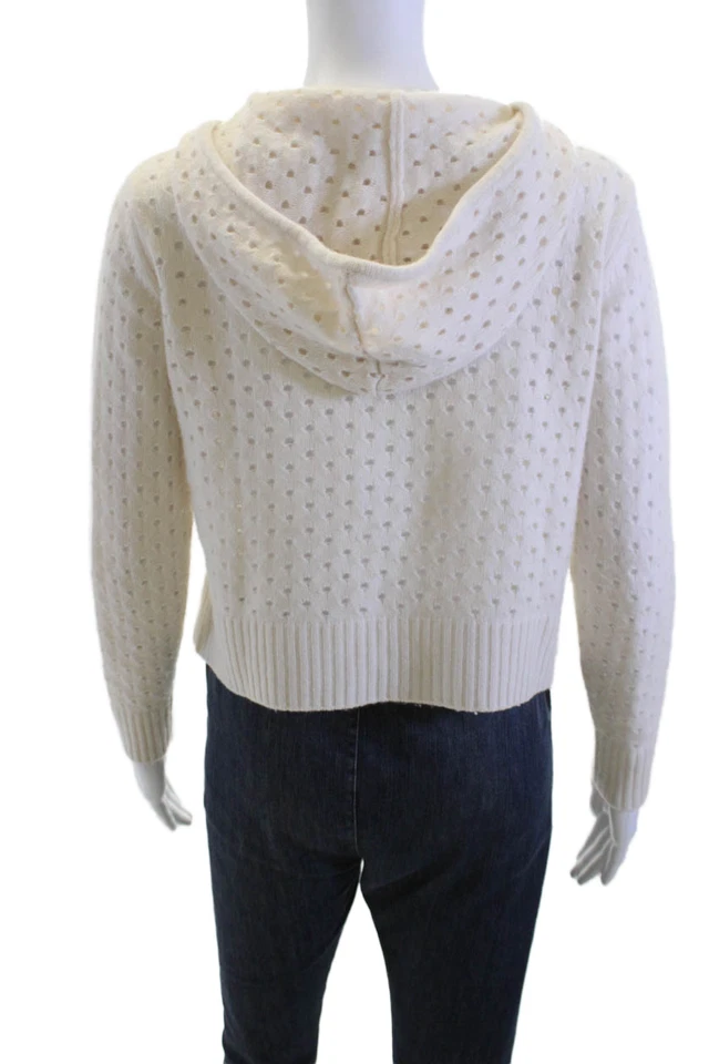 Sudaderas con capucha The Cashmere Project para mujer cachemir a lunares cremallera completa beige talla XS Foto 3 de 4