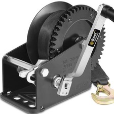 Boat Winch Heavy Duty Steel 2000lbs Trailer Winch, Hand Winch with Hook, Two ...