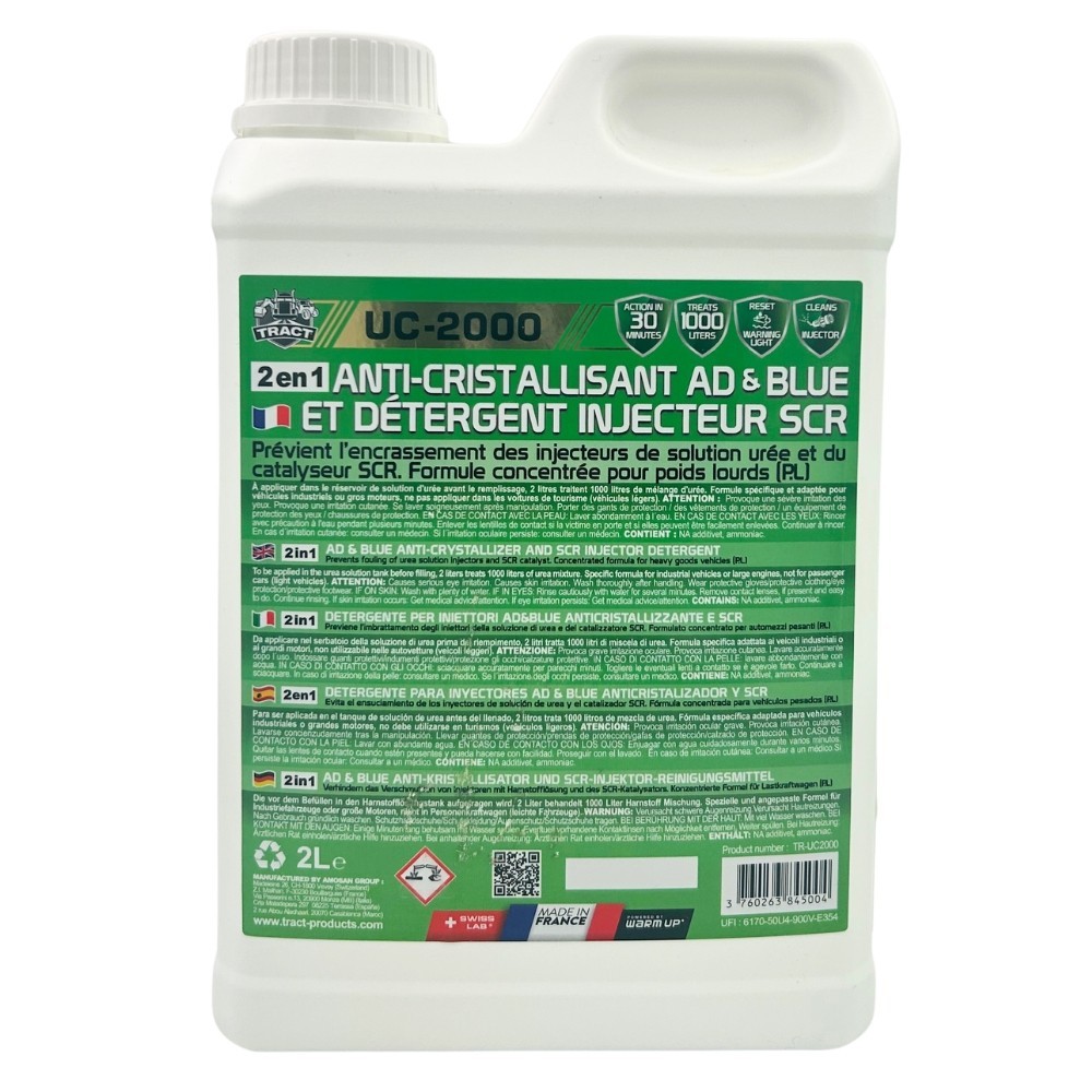 Anti-cristallisant AdBlue Warm Up bidon de 2 litres pour moteur diesel Euro 6