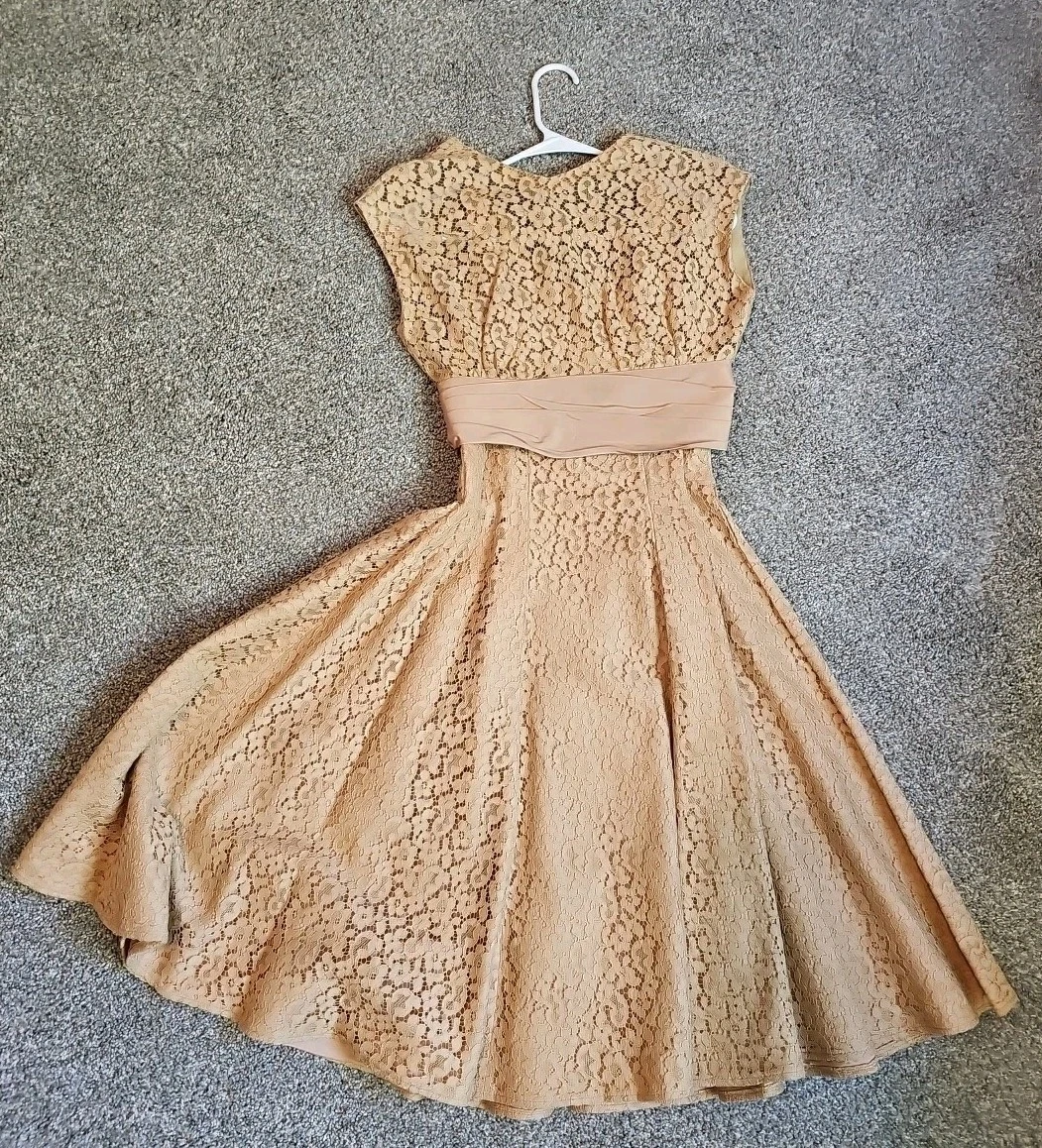 light brown lace dress DEJA DRESS main image 1