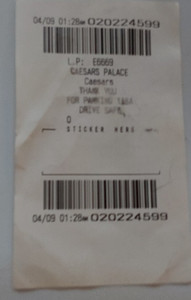 2018   3 USED PARKING TICKET  CAESARS PALACE   LAS VEGAS NEVADA