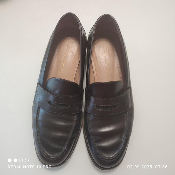 Damen Santoni Halbschuhe Braun Leder 38