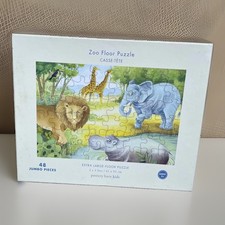 Pottery Barn Kids ZOO Floor puzzle 48 Pieces 24 x 36" Toy MADE IN USA Very Good