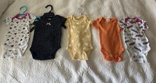 Baby Girl 0-3 month short sleeve bodysuits -Lot of 5