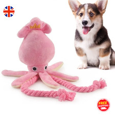 Squid Octopus Puppy Dog Chew Toy ? Soft Plush Squeak Rope Pet Toy for Puppies