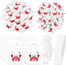 150 Pcs Lobster Crab Bibs Seafood Fest Party Supply Disposable Bibs with Gloves