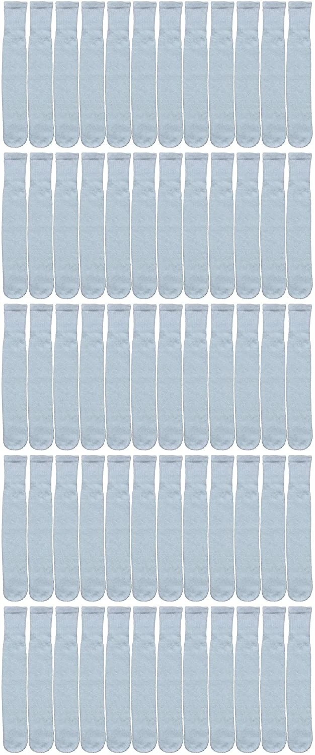 120 Units of Women's Cotton Tube Socks, Referee Style, Size 9-15 Solid White