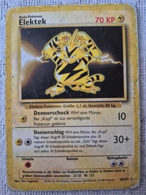 Pokémon Elektek Rare Base Set | 20/102 | Deutsch | Vintage | Poor