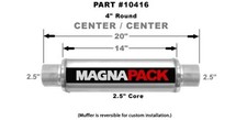 Magnaflow 4 Round Performance Muffler 10416 - 2.5 Centercenter - 14 Body Magnaflow 4 Round Performance Muffler 10416 - 2.5 Centercenter - 14 Body