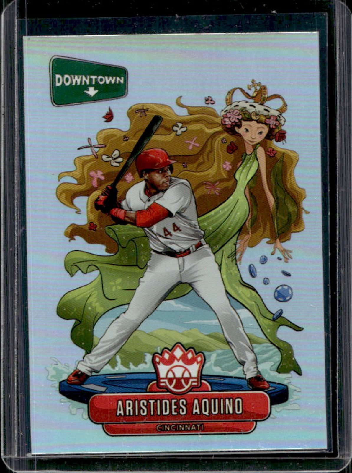 2020 Panini Diamond Kings Aristides Aquino Downtown SSP Rookie RC #D14 Reds