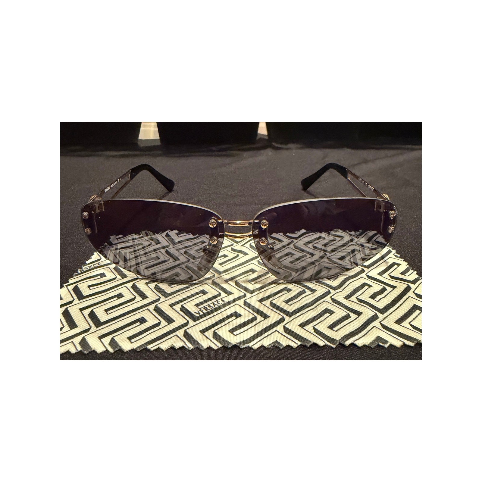 RARE Versace Medusa rimless sunglasses from the 1990s