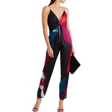 DIANE VON FURSTENBERG DVF Rylen Abstract Print Silk Jumpsuit Size 2