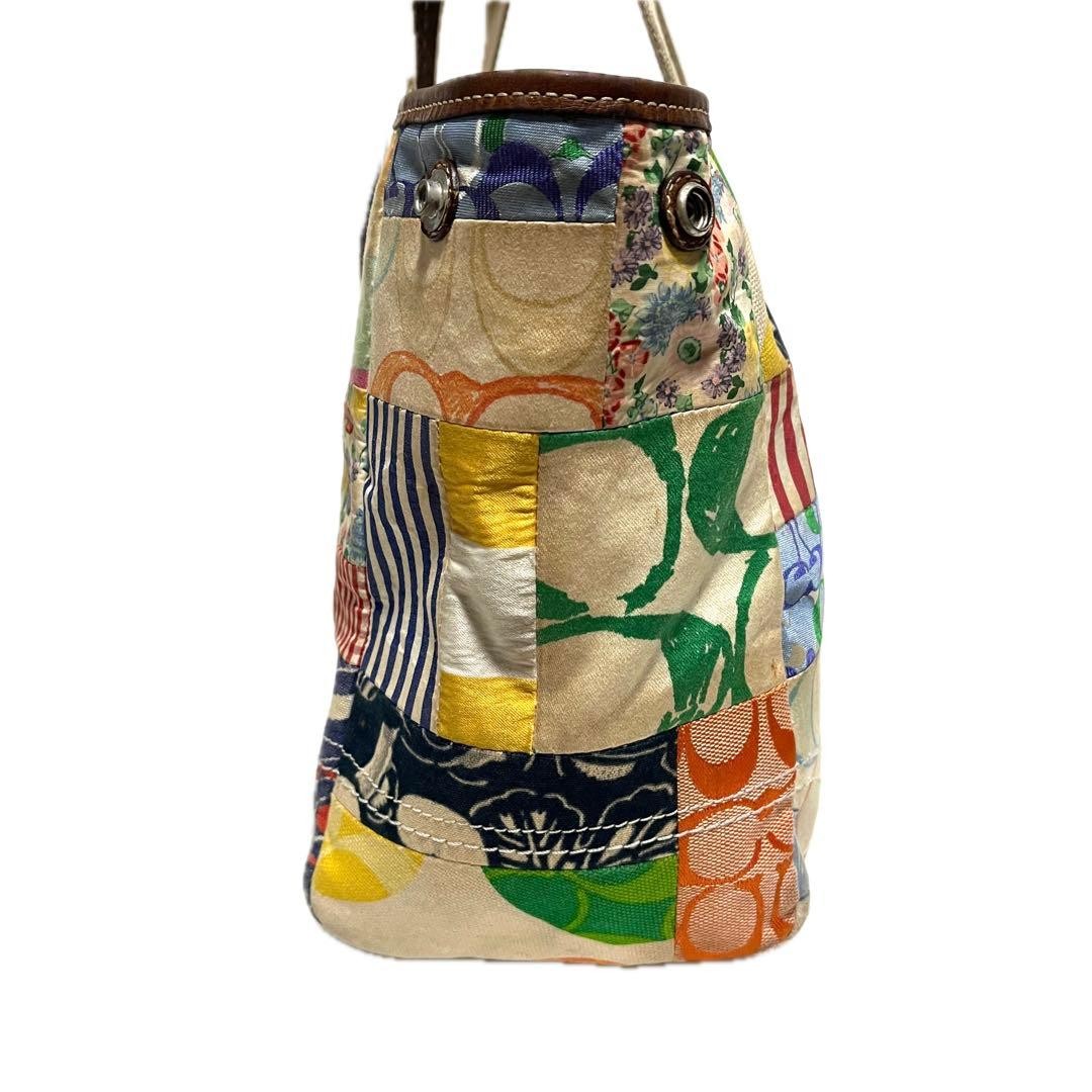 COACH Patchwork Tote Bag Canvas Multi-Color A4 Si… - image 6