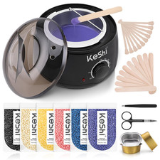 Waxing Kit, Painless Hair Removal Wax Warmer with 6 Bags Hard Waxbeans for Full