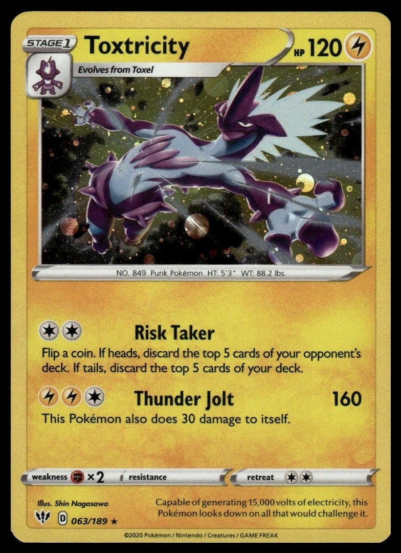 Toxtricity - 063/189 - Cosmo Holo Rare - Darkness Ablaze - Pokemon - NM/M