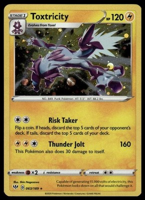 Toxtricity - 063/189 - Cosmo Holo Rare - Darkness Ablaze - Pokemon - NM/M