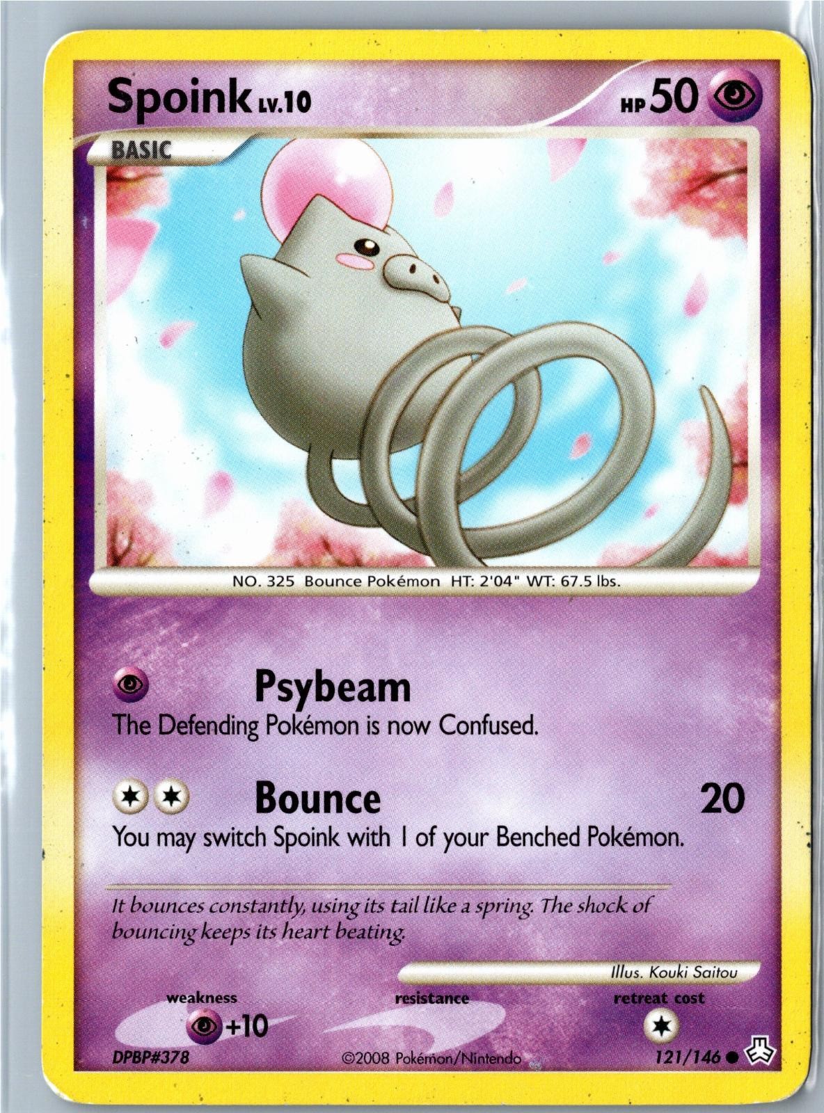 Pokemon Card - Spoink - Legends Awakened - 121/146 - Common - Heavily Played
