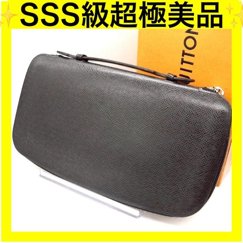 Louis Vuitton Taiga Long Wallet Black Organizer Atoll Women's Pre-owned From Jap