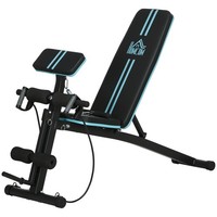 Homcom Panca Fitness Inclinata Panca Multifunzione Per Addominali Nero E Blu