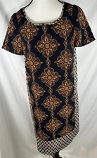 The Limited Shift Dress Short Sleeves Women’s Sz XS Fall Colors Geometric