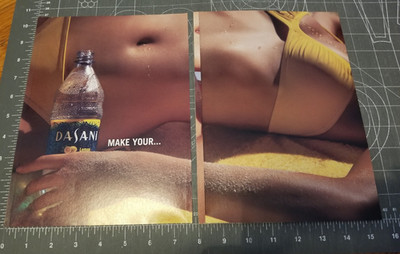 Dasani Make Your Mouth Water Bikini Model - 2 Page Vintage Print Ads Poster 2008