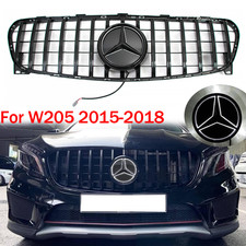 Black Front Grille W/ LED Emblem For Mercedes Benz 2018-2020 X156 GLA250 GLA200