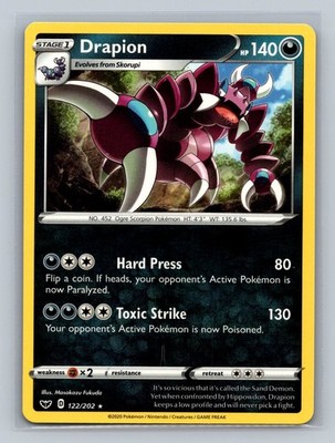 Drapion Rare SWSH01: Sword & Shield Base Set 122/202 NM Free Shipping!